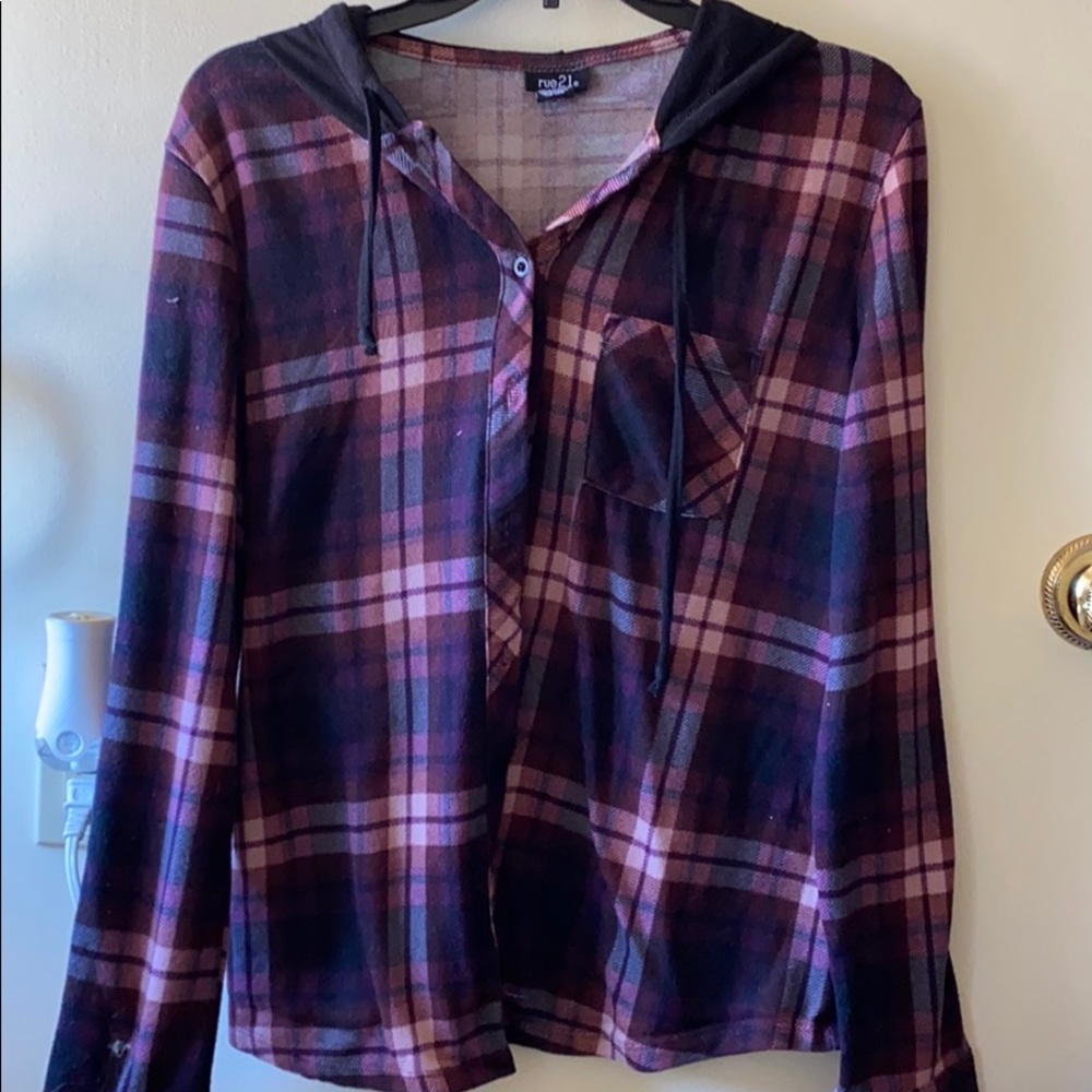 Rue 21 Hooded Flannel